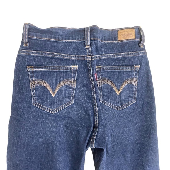 Levi Strauss dark wash straight leg perfectly slimming 512 stretch denim jeans 6 - Picture 4 of 8